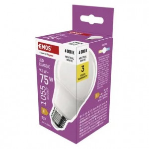 ŻARÓWKA LED CLASSIC A60 E27 9,5W NEUTRALNA BIEL